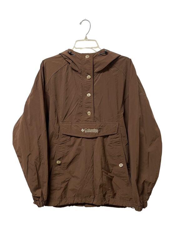 Columbia Jackets & Blazers - Vintage Columbia Womens Large Chocolate Brown Hooded Pullover Windbreaker Gorp